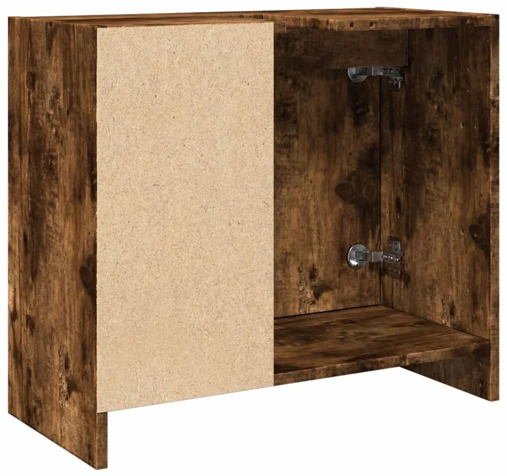 vidaXL Ντουλάπι Νιπτήρα Καπνιστή Δρυς 63x29x55 εκ. Επεξεργασμένο Ξύλο