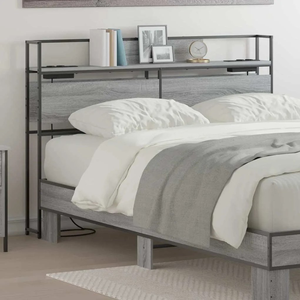 vidaXL Κεφαλάρι Αποθήκης Γκρι sonoma 120 cm Επεξεργασμένο ξύλο
