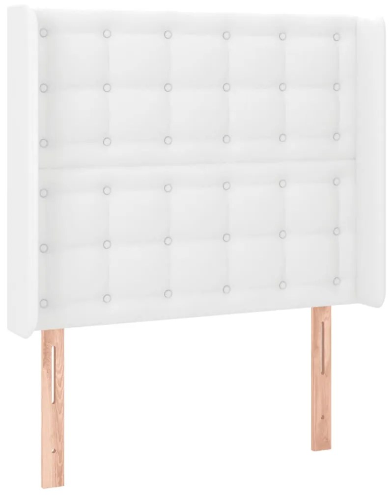 Κεφαλάρι Κρεβατιού LED Λευκό 103x16x118/128 εκ. Συνθετ. Δέρμα 3124133