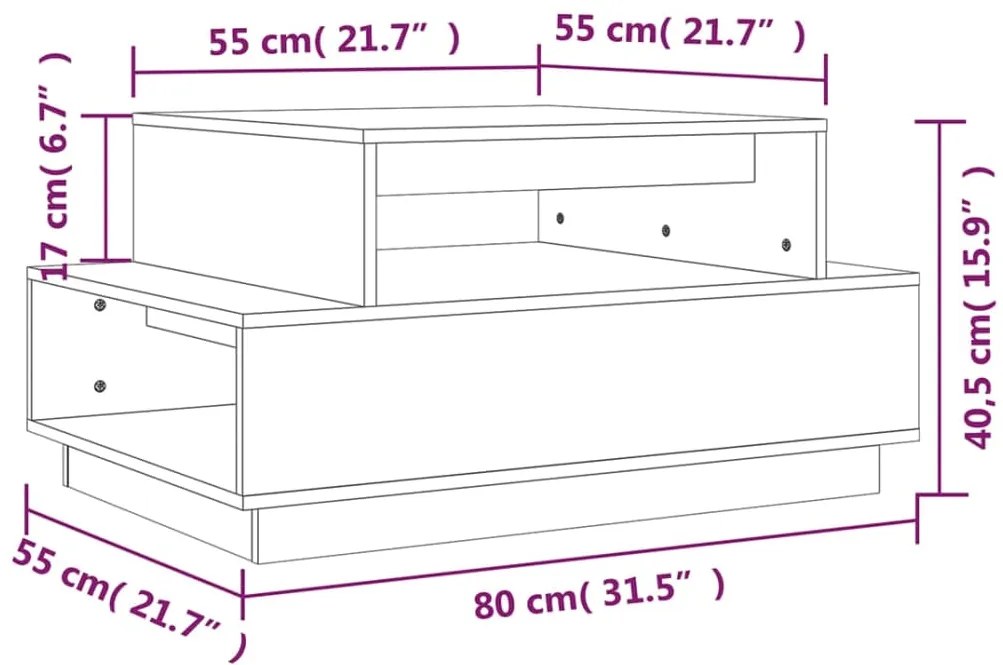 ΤΡΑΠΕΖΑΚΙ ΣΑΛΟΝΙΟΥ ΓΚΡΙ 80X55X40,5 ΕΚ. ΑΠΟ ΜΑΣΙΦ ΞΥΛΟ ΠΕΥΚΟΥ 814516