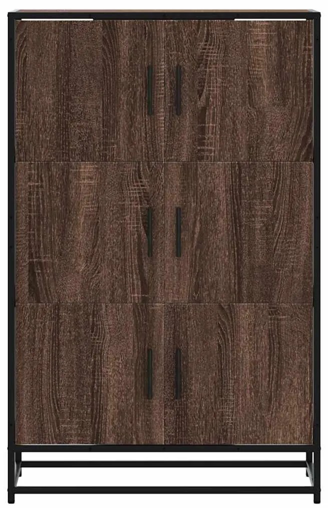 Highboard καφέ δρυς Κατασκευασμένο ξύλο και μέταλλο - Καφέ
