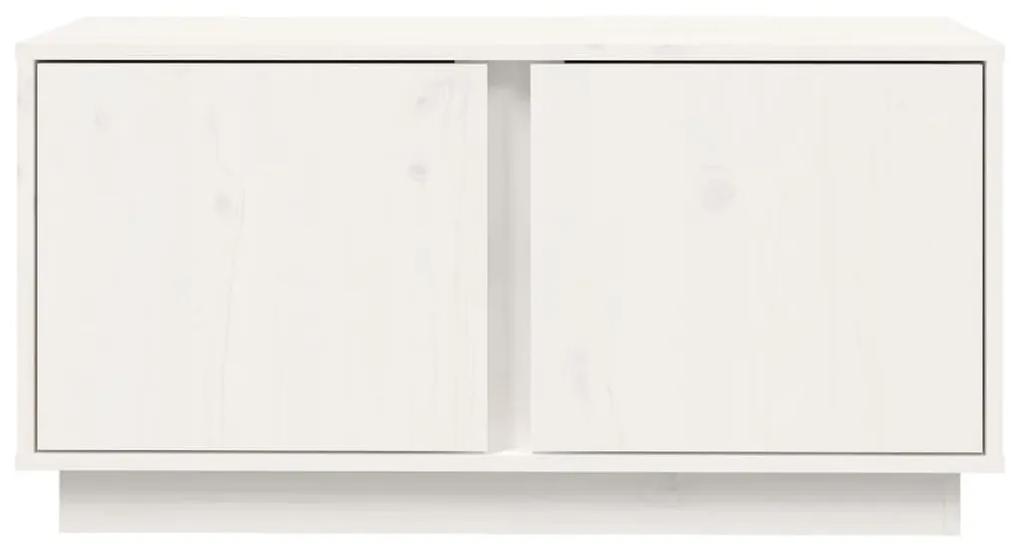 Έπιπλο Τηλεόρασης Λευκό 80x35x40,5 εκ. από Μασίφ Ξύλο Πεύκου - Λευκό