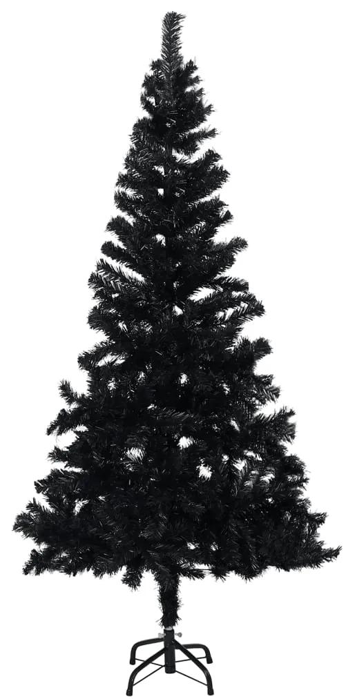 vidaXL Χριστουγεν. Δέντρο Προφωτισμένο Τεχνητό Μπάλες Μαύρο 180εκ