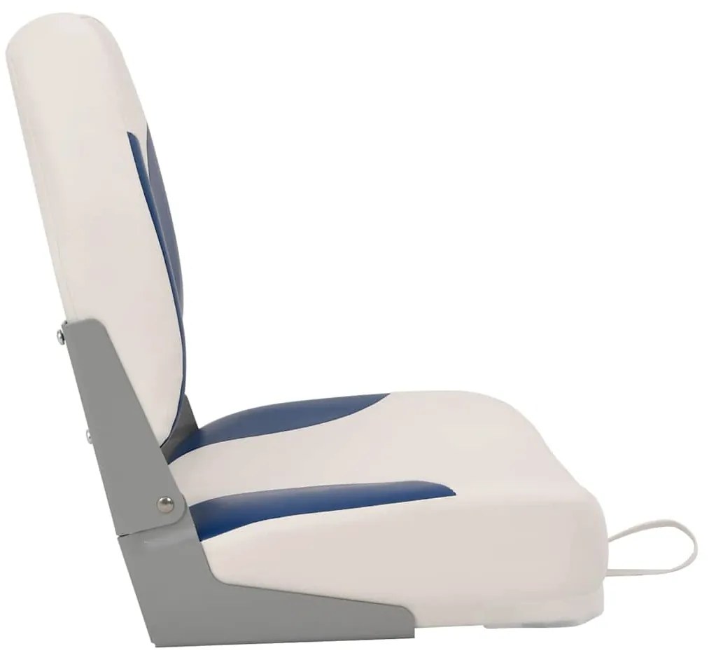 vidaXL Πτυσσόμενο Κάθισμα Σκάφους 1 Σετ με Μπλε-λευκό Μαξιλάρι