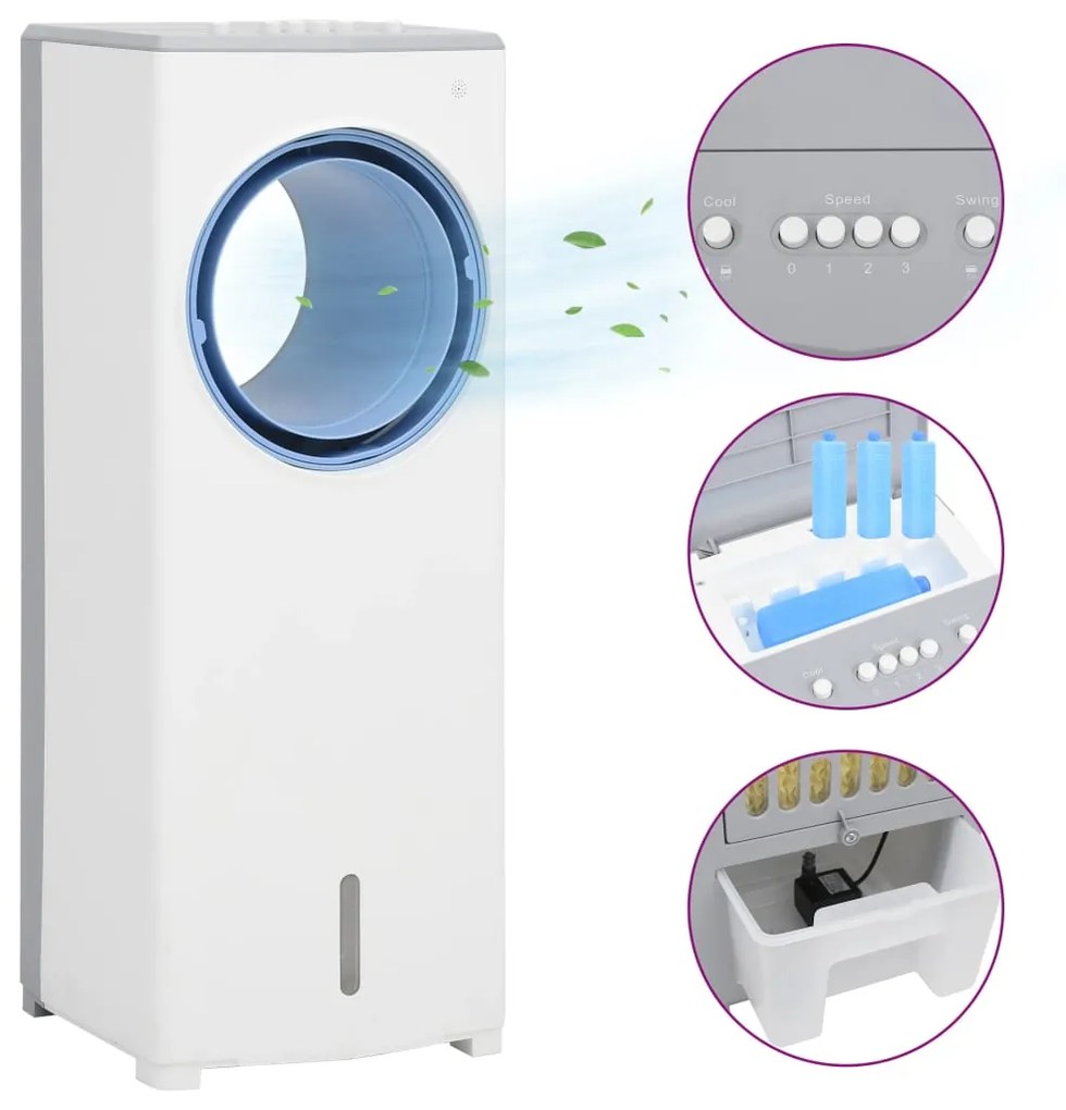 vidaXL Air Cooler Φορητό 3 σε 1 Άσπρο 264 x 255 x 680 εκ. 80 W