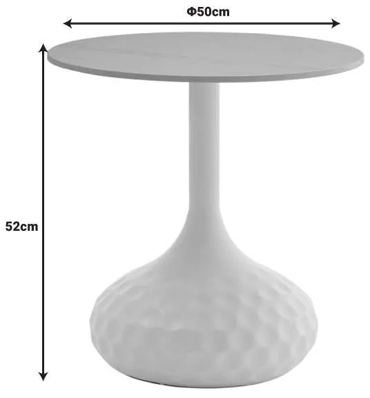 Βοηθητικό τραπέζι Fabron Inart μαύρο sintered stone Φ50x52εκ