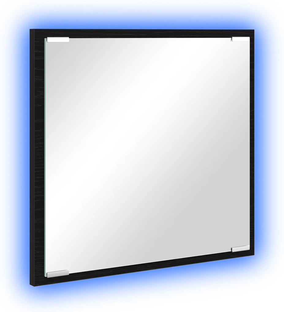 vidaXL Καθρέφτης Μπάνιου LED  Μαύρη Δρυός 40x8.5x37 εκ