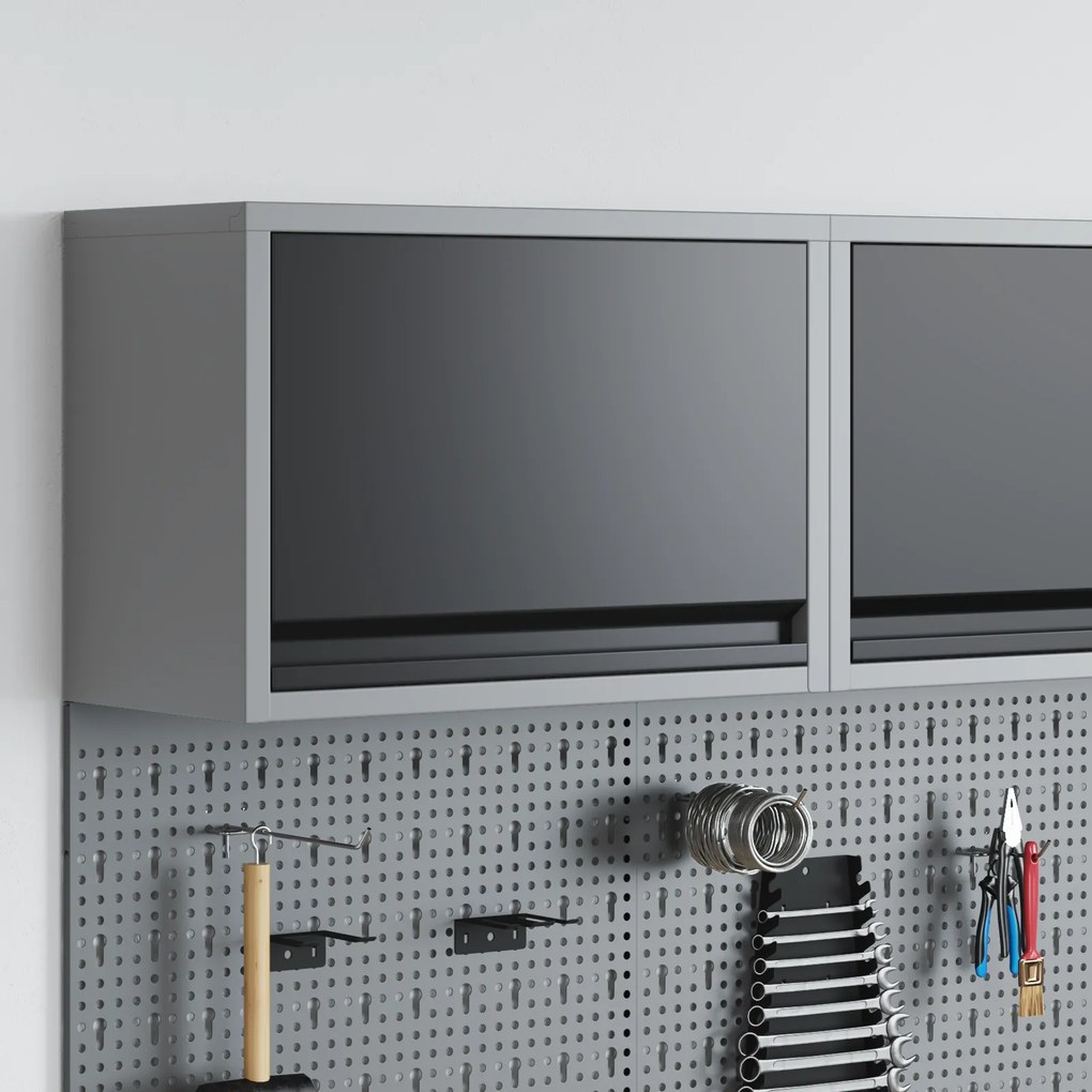 vidaXL Ντουλάπα Εργαλείων Μαύρο και γκρι 50 x 25 x 35 εκ.