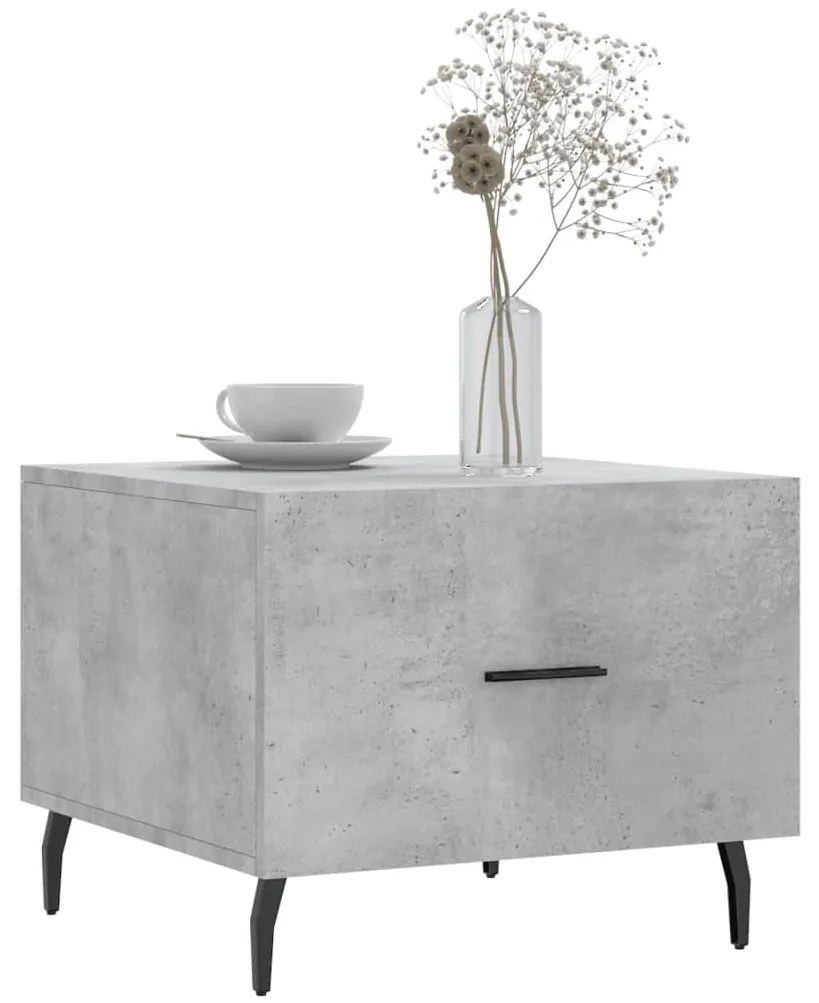 vidaXL Τραπεζάκι Σαλονιού Γκρι Σκυροδ. 50 x 50 x 40 εκ. Επεξεργ. Ξύλο