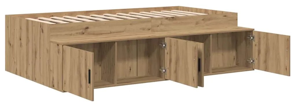 vidaXL Κρεβάτι με αποθηκευτικό χώρο artisan δρυς 90 x 190 cm