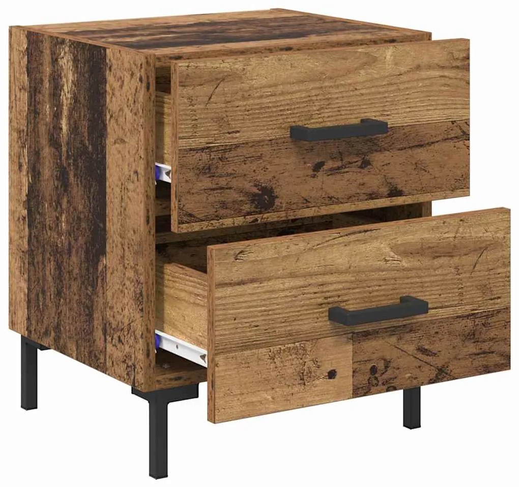 vidaXL Κομοδίνο 2 pcs Παλιό ξύλο 40 x 35 x 47,5 εκ Επεξεργασμένο ξύλο