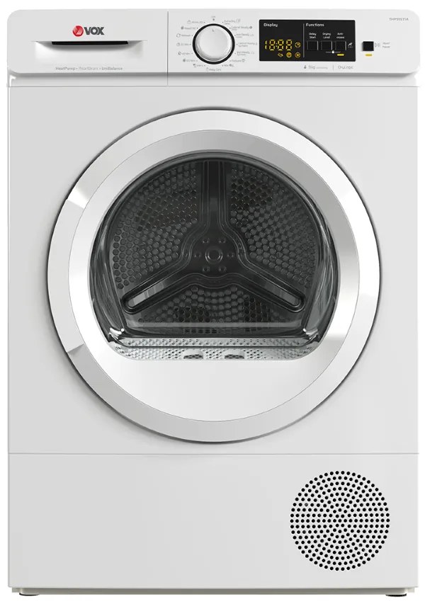 VOX THP915T1A Στεγνωτήριο 9kg , Λευκό με αντλία θερμότητας