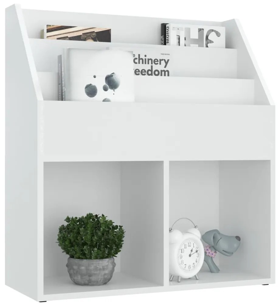 vidaXL Παιδική Ραφιέρα Περιοδικών Λευκή 71x30x78,5 εκ. από Μοριοσανίδα