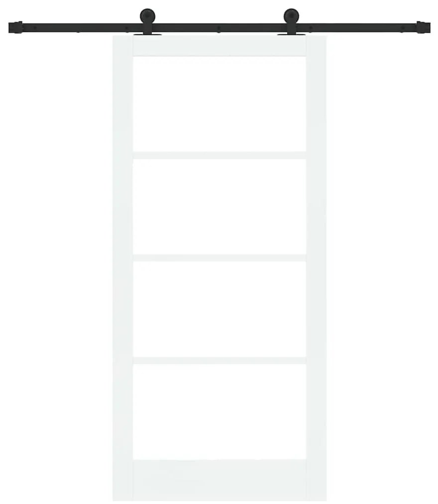 vidaXL Συρόμενη Πόρτα Χειροκίνητος Λευκό 93 x 202 cm Ξύλο και μέταλλο