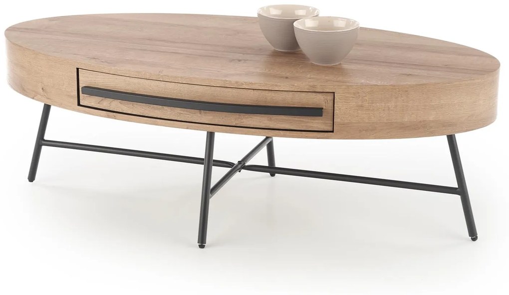 CAROLINA c.table, golden oak / black DIOMMI V-CH-CAROLINA-LAW