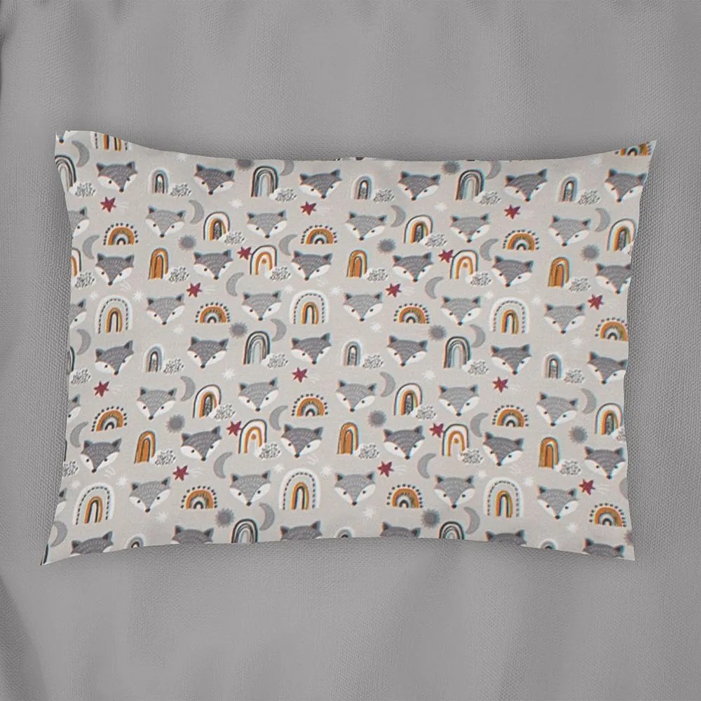 Μαξιλαροθήκη Παιδική Fox 527 Grey DimCol 35X45 35x45cm 100% Βαμβάκι