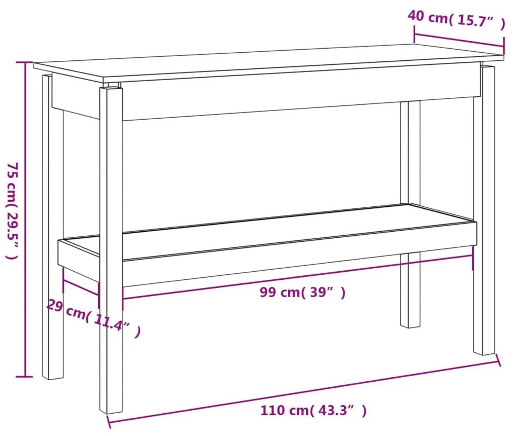 Τραπέζι κονσόλα Καφέ μελί 110x40x75 εκ. Μασίφ Ξύλο Πεύκου - Καφέ