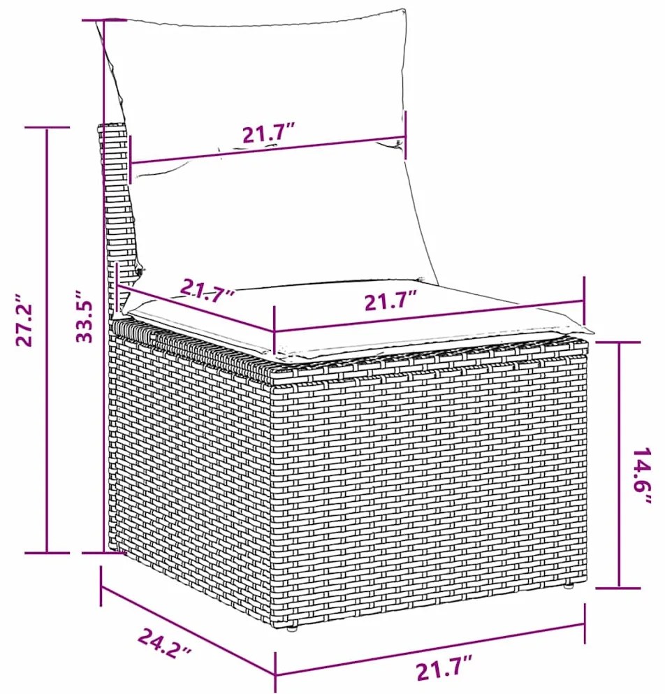 vidaXL Σετ Καναπέ Κήπου 10 pcs Μαύρο συνθετικό ρατάν