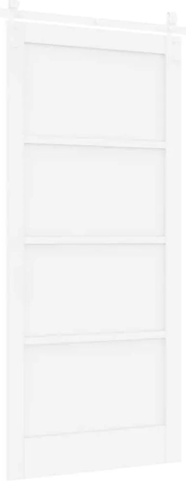 vidaXL Συρόμενη Πόρτα Λευκό 93 x 202 cm Μασίφ ξύλο πεύκου και χάλυβας