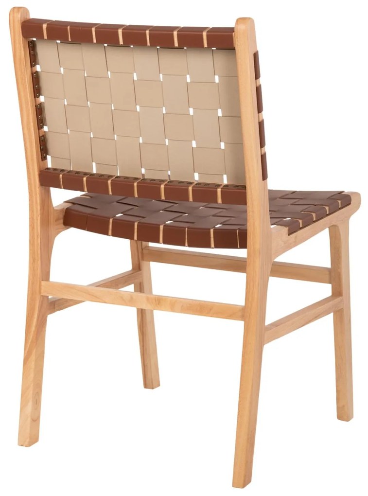 Καρέκλα FELIPE Ξύλο Τοοn με Καφέ PU 49x59x86Yεκ. 49x59x86 εκ.