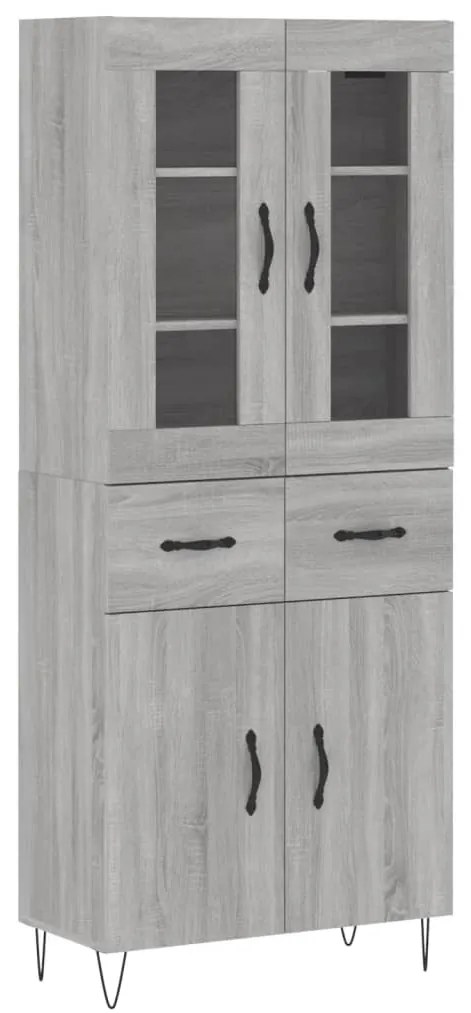 vidaXL Ντουλάπι Γκρι Sonoma 69,5 x 34 x 180 εκ. Επεξεργασμένο Ξύλο