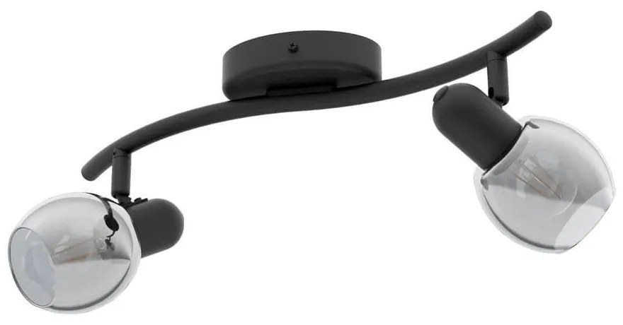 Φωτιστικό Οροφής Spot Pollica 98625 Black-Clear Eglo Metal, Glass