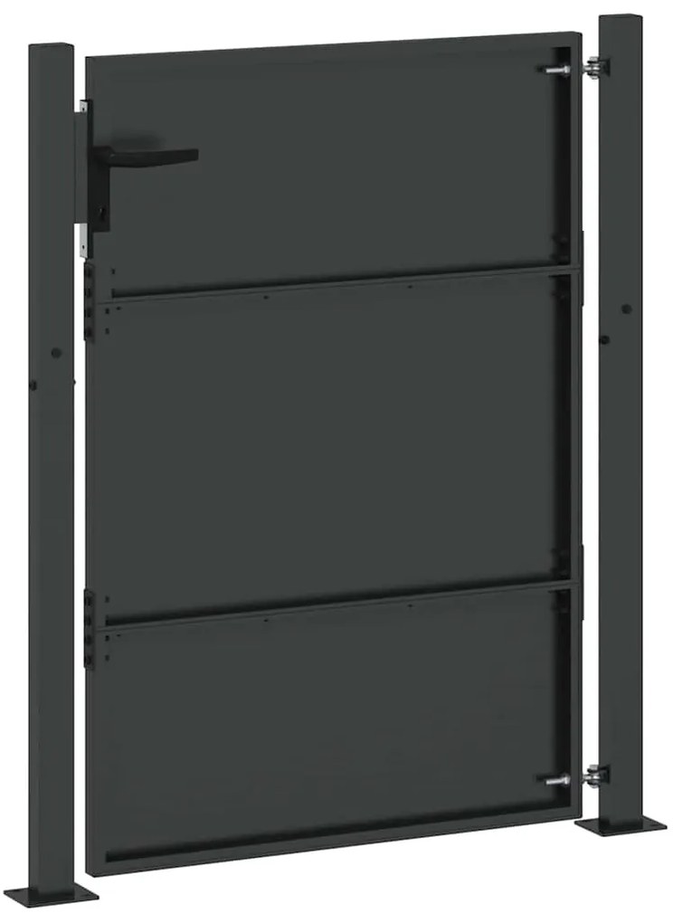 vidaXL Πύλη Κήπου Μαύρο 105 x 125 cm Ατσάλι με Επικάλυψη Πούδρας