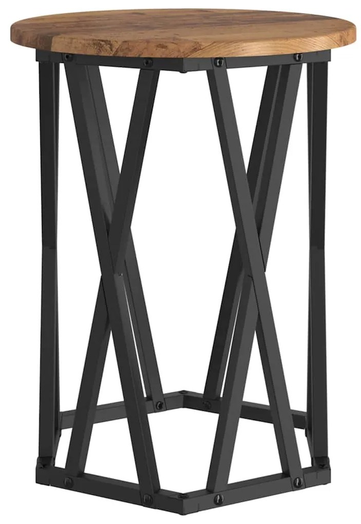 vidaXL Τραπεζάκι σαλονιού 2 pcs Παλιό Ξύλο Μηχανισμένο ξύλο και ατσάλι