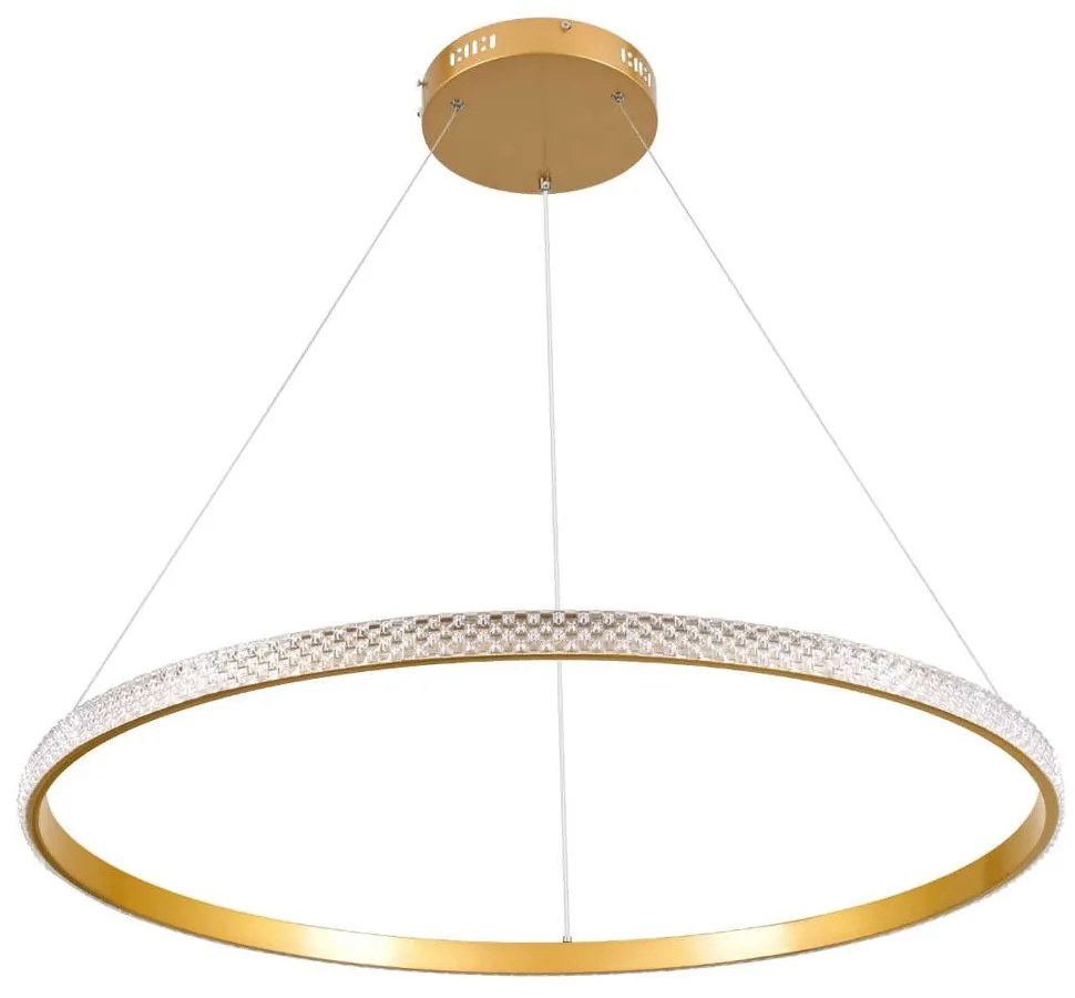 Φωτιστικό Οροφής Diamond 61133 Led 67W Φ80cm Gold Matt GloboStar Αλουμίνιο
