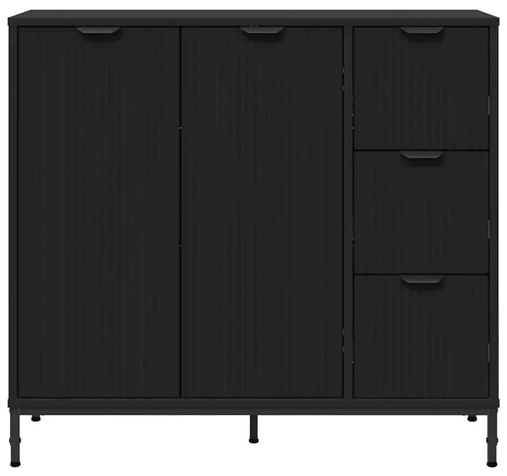 vidaXL Πλαϊνό γραφείο Μαύρο 89.5 x 33 x 82 εκ. Επεξεργασμένο ξύλο