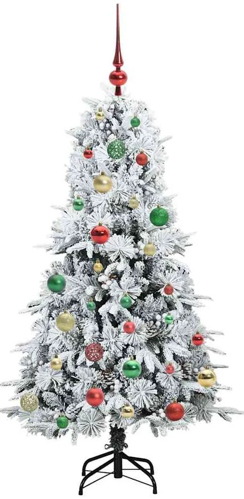 vidaXL Τεχνητό Χριστουγεννιάτικο Δέντρο με Άξονα με βάση Λευκό 150 cm