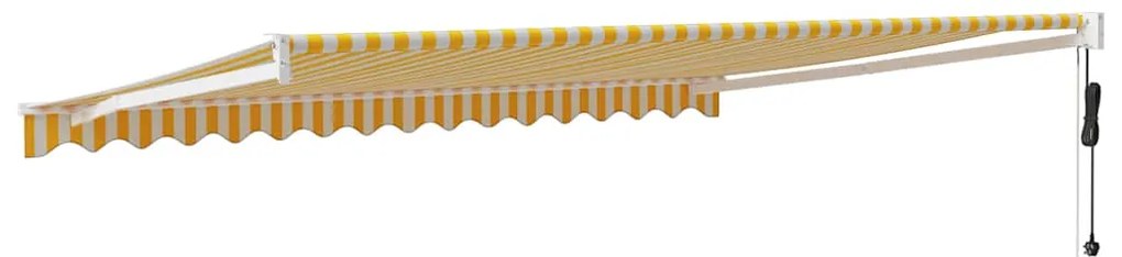 vidaXL Τέντα Πτυσσόμενη Αυτόματη Κίτρινο / Λευκό 4 x 3 μ.