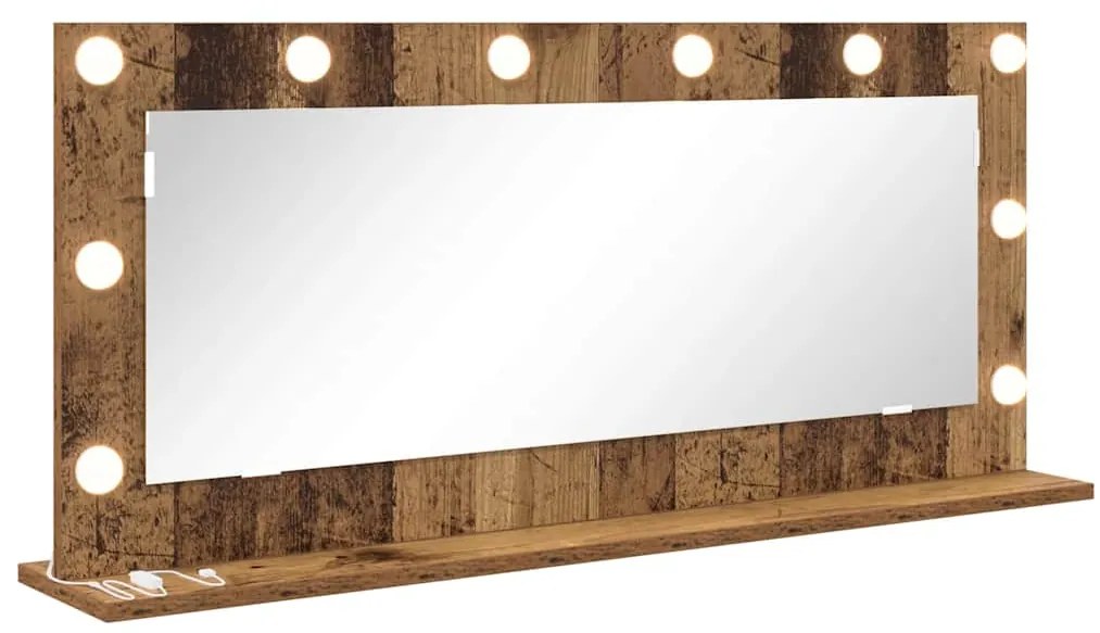 vidaXL Καθρέφτης τουαλέτας Ορθογώνιος Παλιό ξύλο 100 x 45 x 18 εκ.