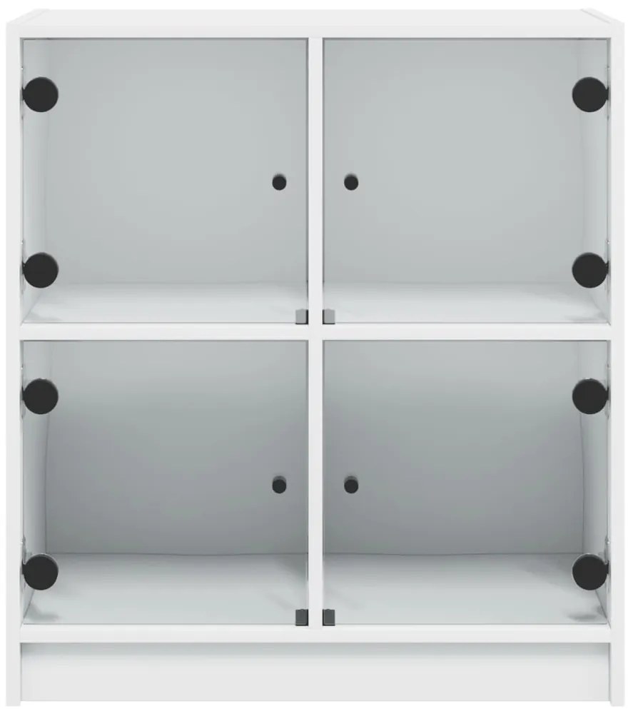 vidaXL Βοηθητικό Ντουλάπι Λευκό 68x37x75,5 εκ. με Γυάλινες Πόρτες