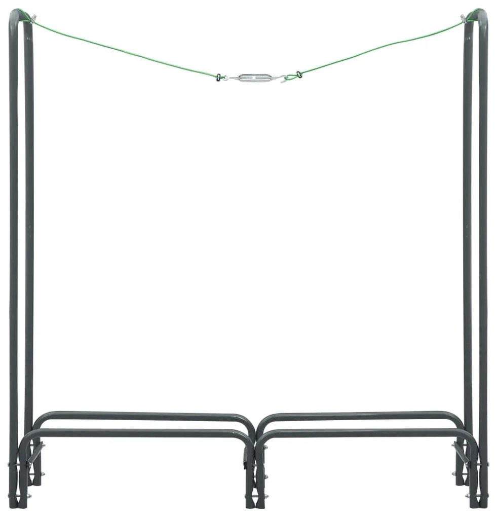 vidaXL Ράφι Καυσόξυλων Ανθρακί 120 x 35 x 120 εκ. Ατσάλινο