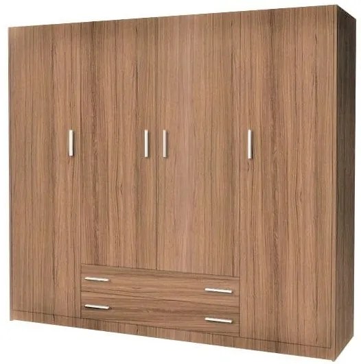 SARFURNITURE Ντουλάπα τετράφυλλη 200x180x60 καρυδί SAR-112133