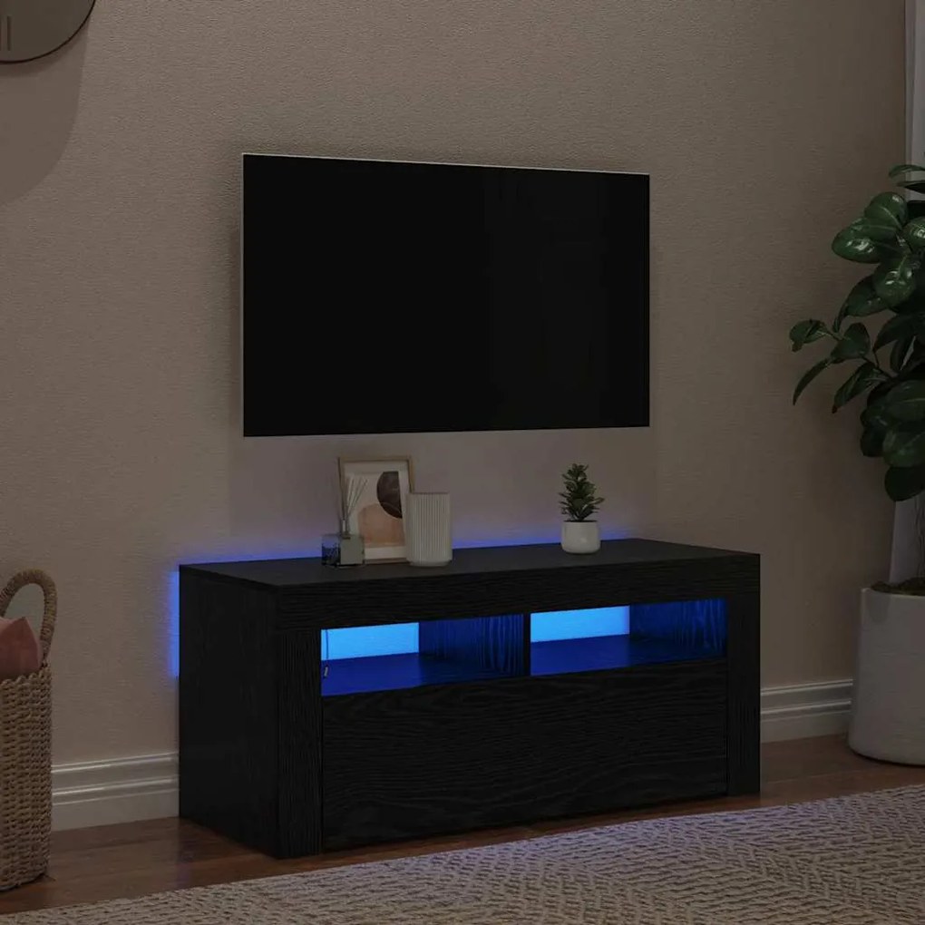 vidaXL Ντουλάπι TV Μαύρο 90 x 35 x 40 εκ. Επεξεργασμένο ξύλο