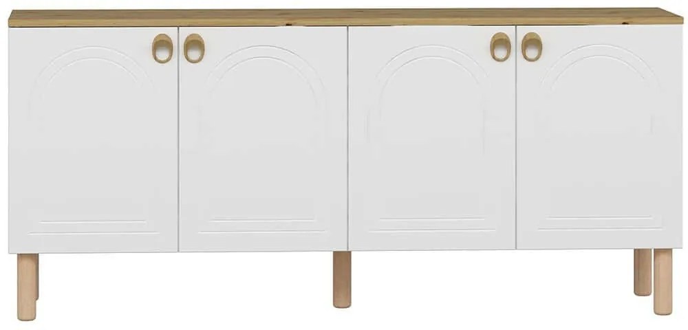 Μπουφές Lotus 506MNR1319 180x45x81cm White-Oak Μοριοσανίδα,Ξύλο