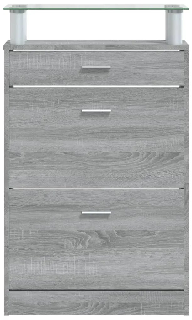 vidaXL Παπουτσοθήκη Γκρι Sonoma 63x24x104 εκ. από Επεξεργασμένο Ξύλο