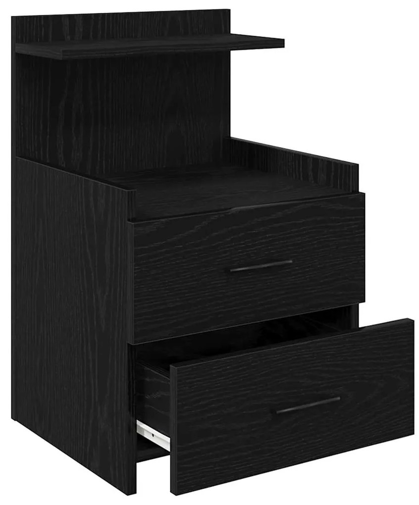vidaXL Κομοδίνα 2 τεμ. με 2 Συρτάρια Μαύρα 40x36,5x62 εκ.