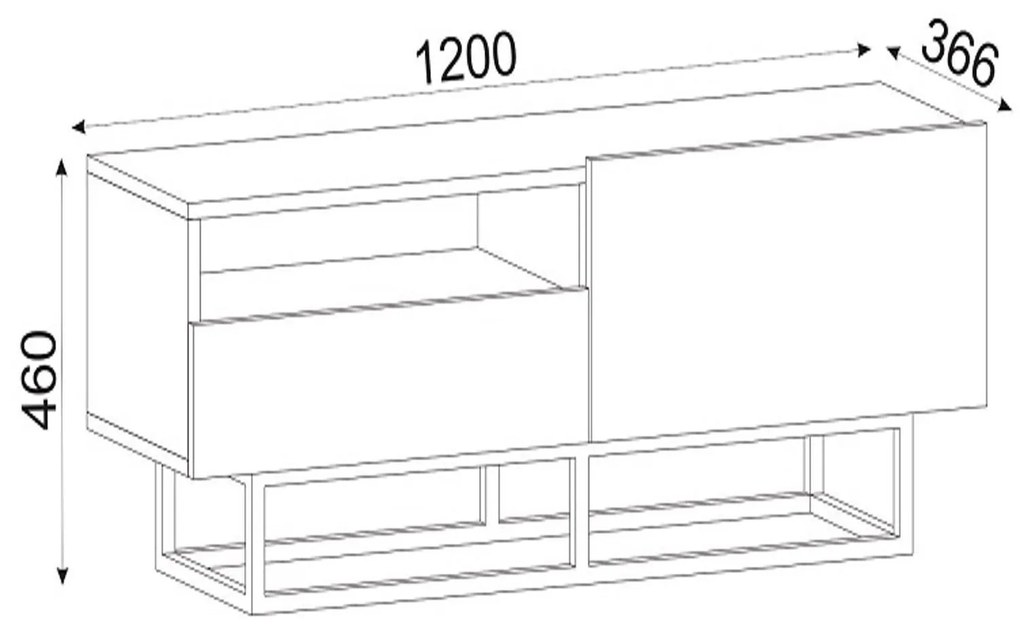 Έπιπλο Τηλεόρασης Ios Φυσικό 120x37x46cm - 14410051 - 14410051