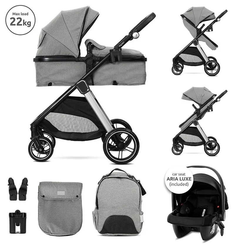 LORELLI ΠΟΛΥΚΑΡΟΤΣΙ ΜΕΤΑΤΡΕΠΟΜΕΝΟ 3 ΣΕ 1 ΜΕ ΚΑΘΙΣΜΑ ASPEN GREY 10022062506-3