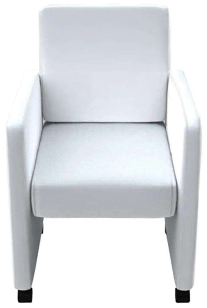 Καρέκλες Τραπεζαρίας 6 τεμ. Λευκές από Δερματίνη - Λευκό