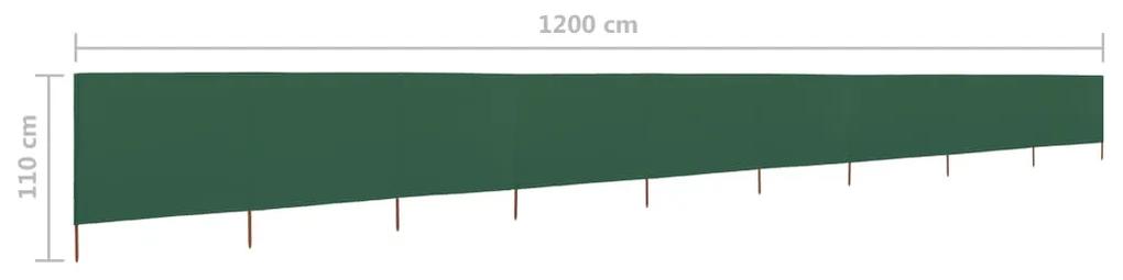 vidaXL Προστατευτικό Αέρα με 9 Πάνελ Πράσινο 1200 x 80 εκ. Υφασμάτινο