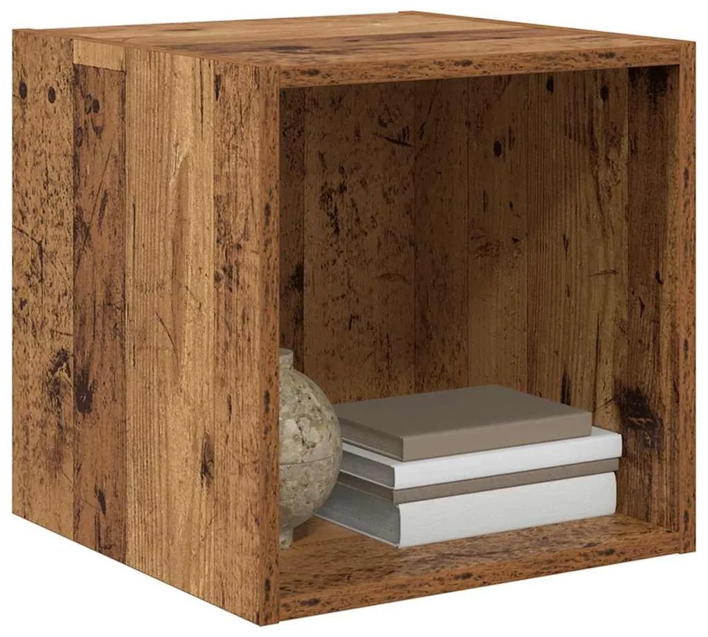 vidaXL Ντουλάπα Τοίχου με ράφι 2 pcs Παλαιό ξύλο 37 x 37 x 37 εκ