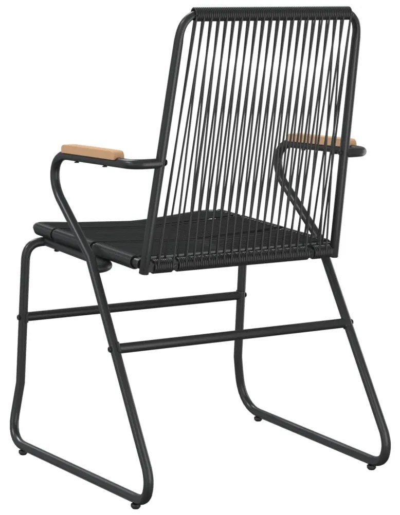 vidaXL Καρέκλες Κήπου 4 τεμ. Μαύρες 58 x 59 x 85,5 εκ. Ρατάν PVC