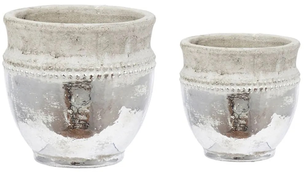 Κασπώ Uma (Σετ 2Τμχ) 1200 20,3x20,3x19,1cm Silver Artekko Κεραμικό