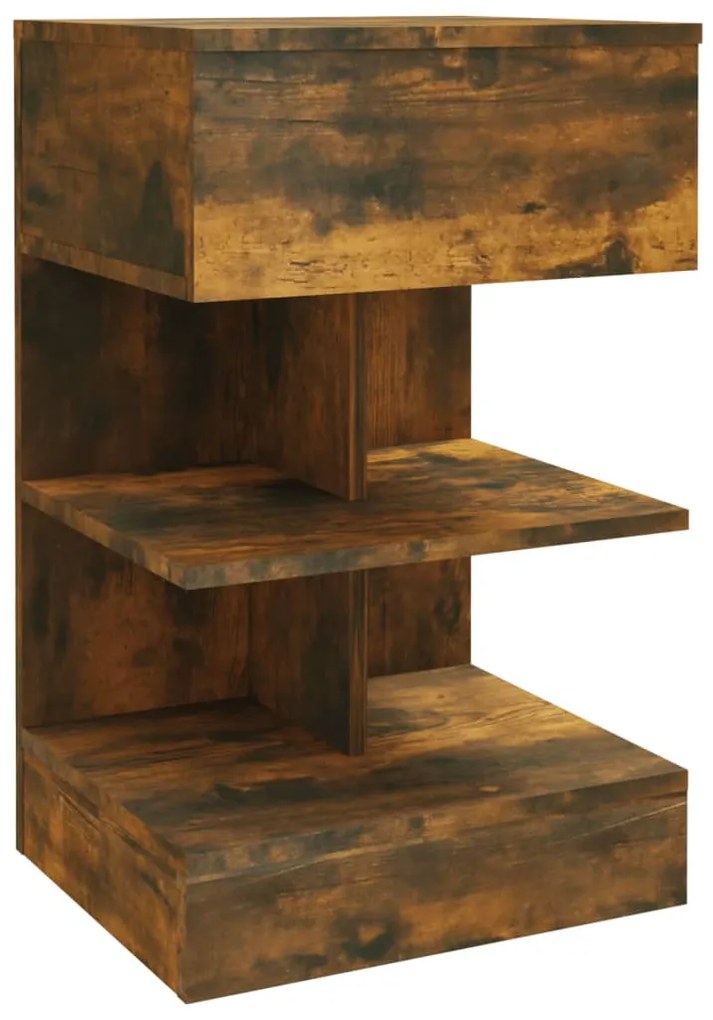 vidaXL Κομοδίνο Καπνιστή βελανιδιά 40x35x65 εκ. από Επεξεργασμένο Ξύλο