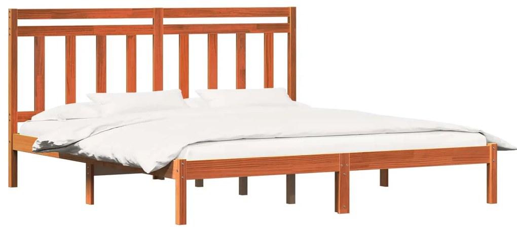 vidaXL Σκελετός Κρεβατιού με κεφαλάρι Κερωτό καφέ 180 x 200 cm