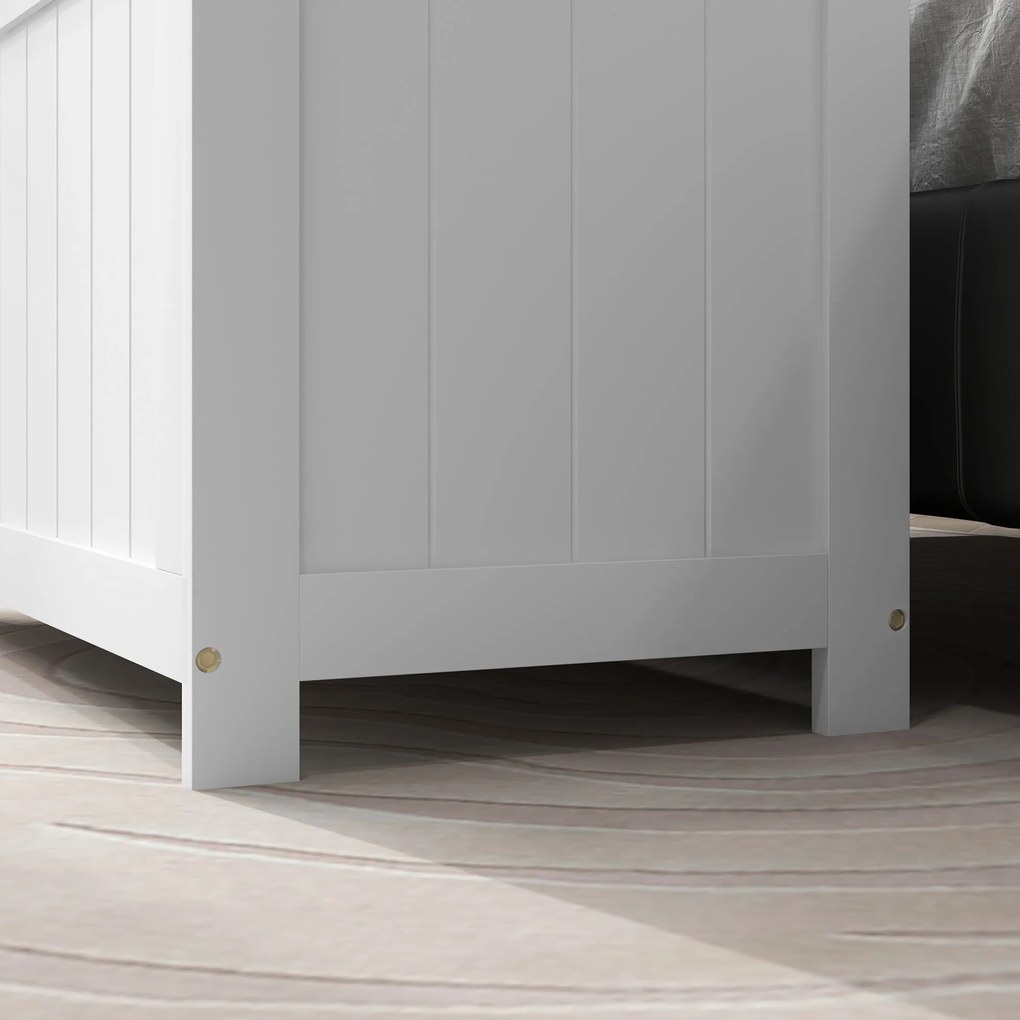 HOMCOM Κουτί αποθήκευσης, Σεντούκι παιχνιδιών, MDF, 2 λαβές, 81 x 40 x 46 cm, Λευκό